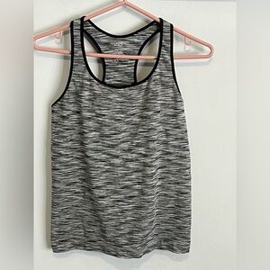 Gray Striped Racerback Tank Top